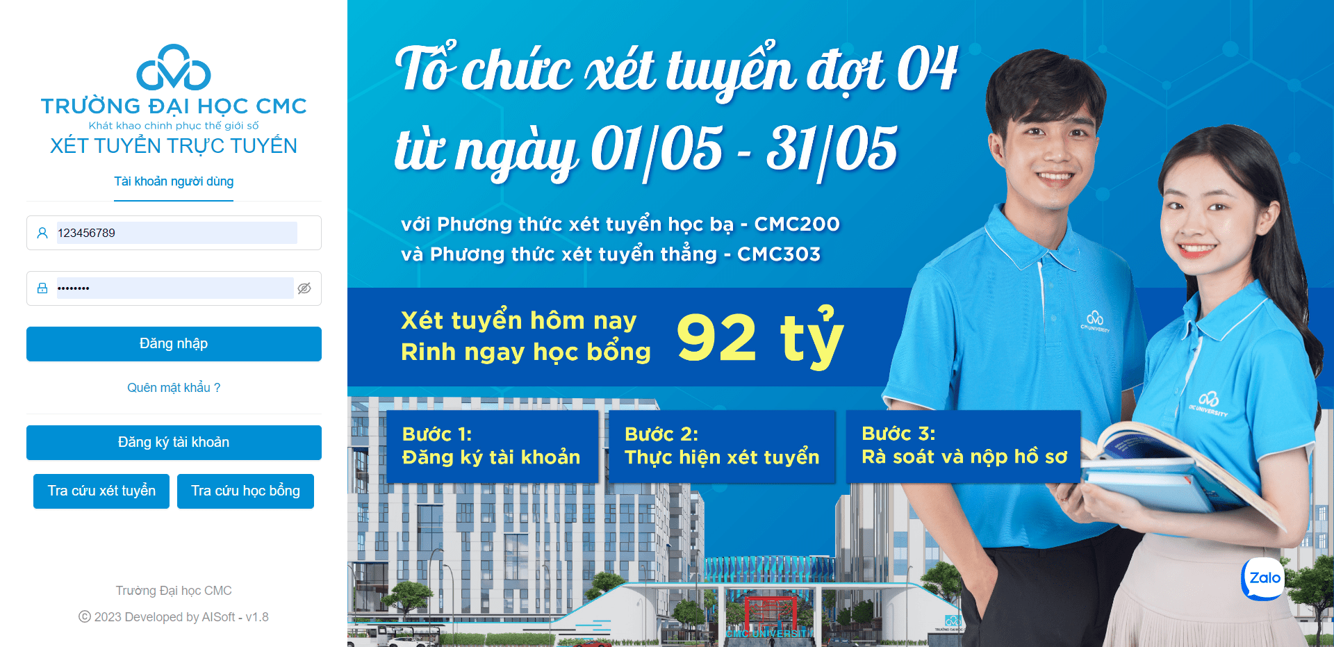 học bổng đại học cmc