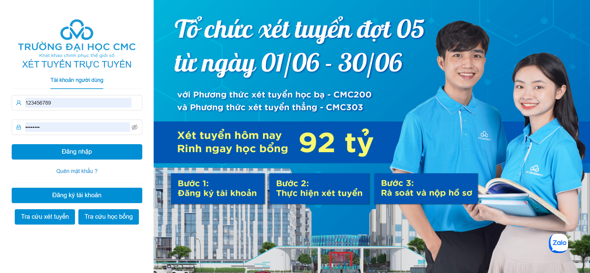 tra cứu học bổng cmc 1