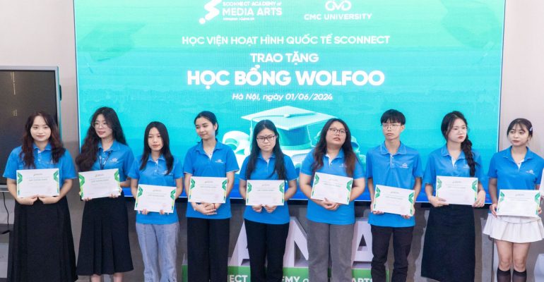 ẢNH Sinh viên đánh phỏm
 nhận học bổng từ Học viện đào tạo Hoạt hình Quốc tế Sconnect